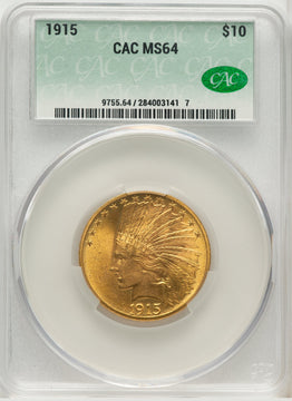1915 $10 Indian Eagle CACG MS64