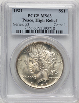 1921 Peace Dollar PCGS MS63 (774721029)