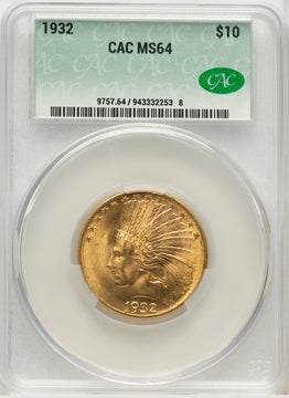 1932 $10 Indian Eagle CACG MS64