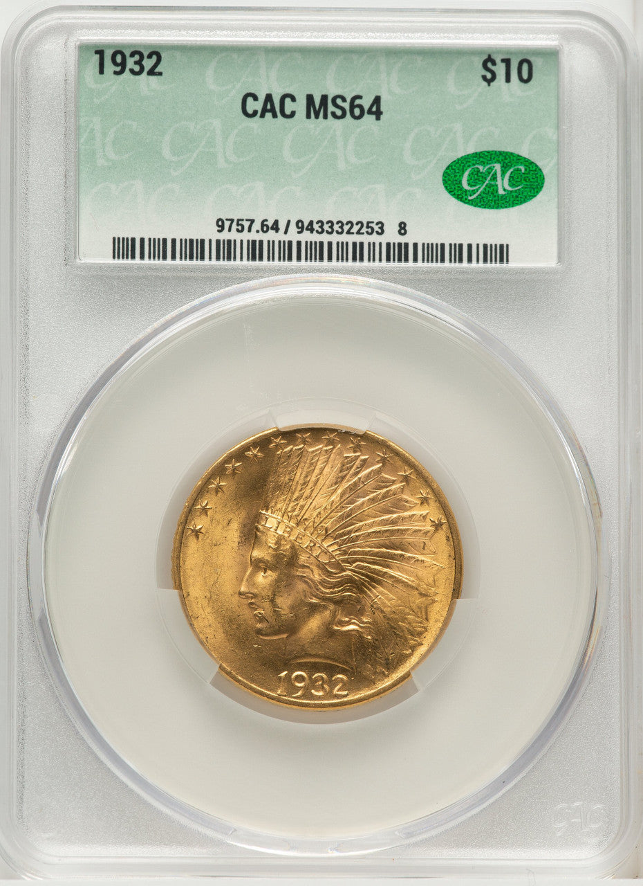 1932 $10 Indian Eagle CACG MS64