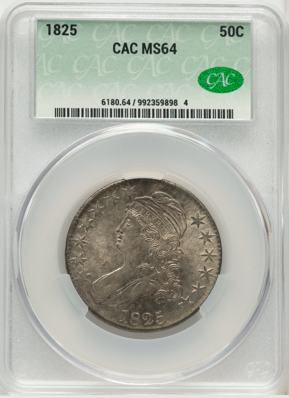 1825 50C Bust Half Dollar CACG MS64