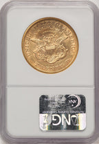 1864-S $20 Brown Label Liberty Double Eagle NGC AU55