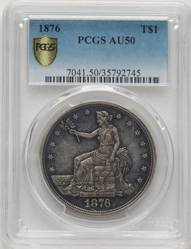 1876 T$1 Trade Dollar PCGS AU50
