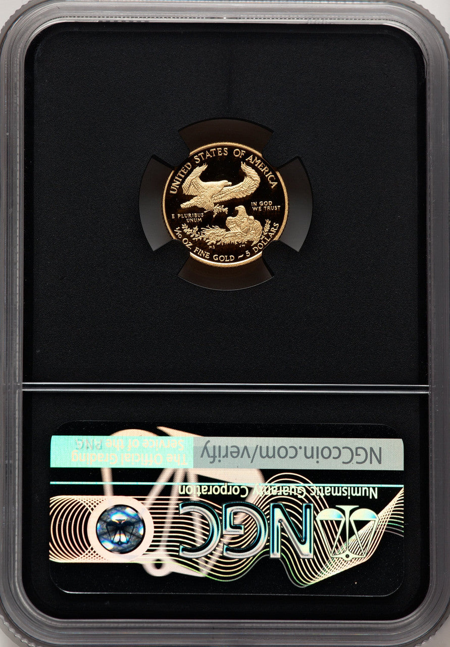2021-W $5 Tenth Ounce Gold Eagle T-1 Miles Standish NGC PF70