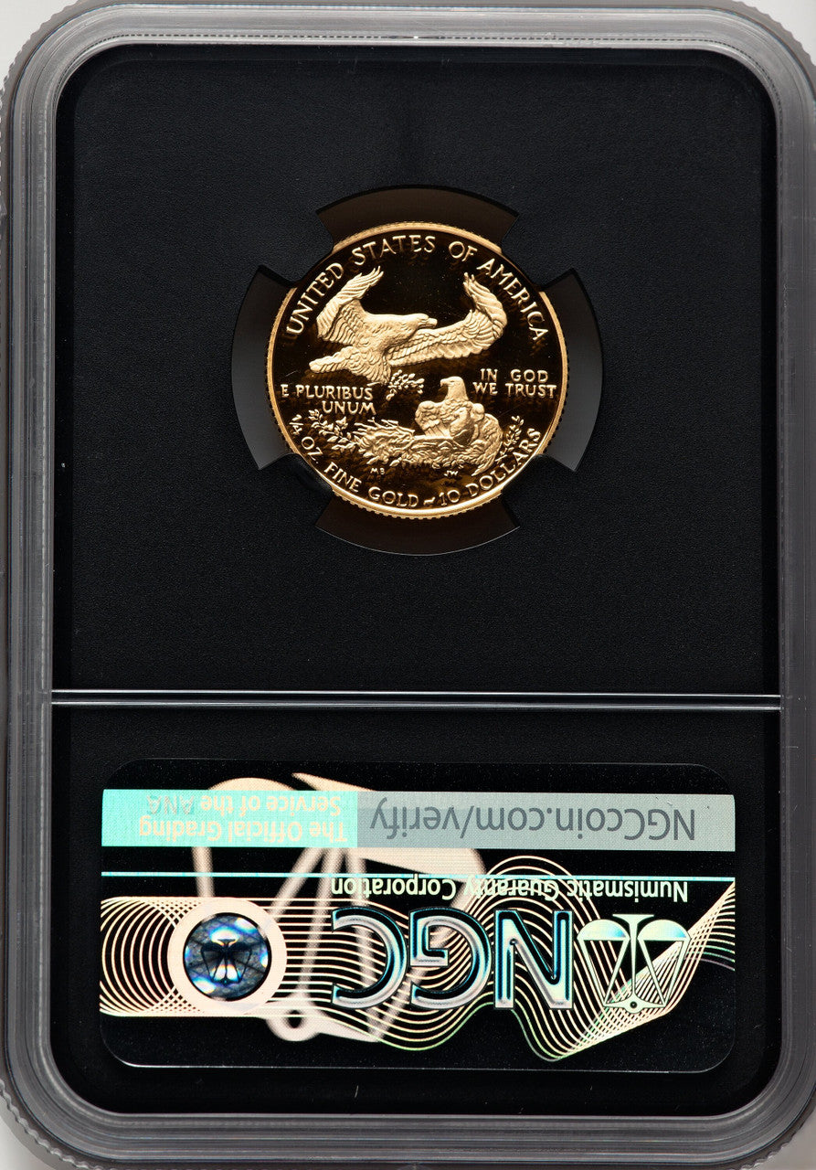 1990-P $10 Quarter-Ounce Gold Eagle Miles Standish NGC PF70