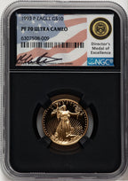 1993-P $10 Quarter-Ounce Gold Eagle Miles Standish NGC PF70