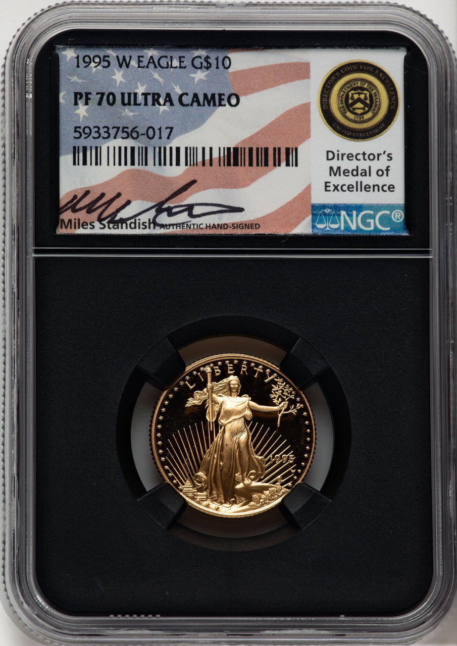 1995-W $10 Quarter-Ounce Gold Eagle Miles Standish NGC PF70