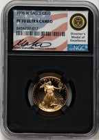 1996-W $10 Quarter-Ounce Gold Eagle Miles Standish NGC PF70