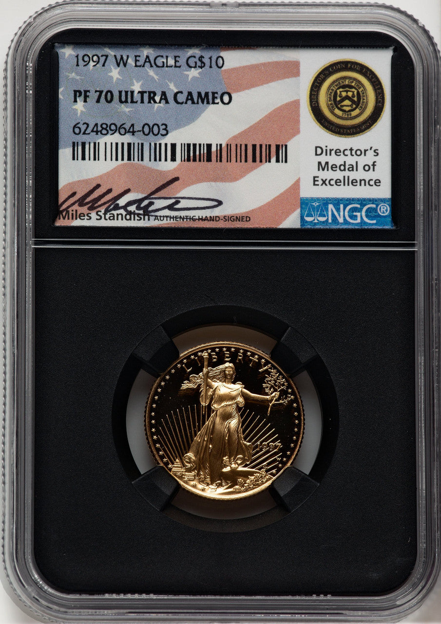 1997-W $10 Quarter-Ounce Gold Eagle Miles Standish NGC PF70