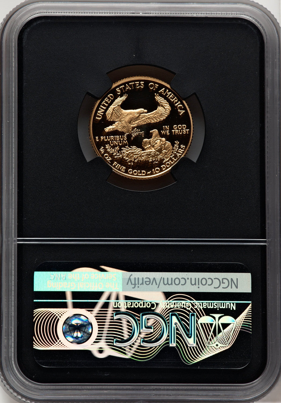 2001-W $10 Quarter-Ounce Gold Eagle Miles Standish NGC PF70