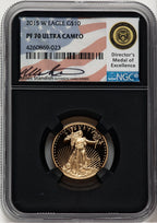 2015-W $10 Quarter-Ounce Gold Eagle Miles Standish NGC PF70