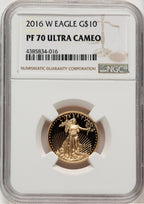 2016-W $10 Quarter-Ounce Gold Eagle 30th Anniversary Brown Label NGC PF70 (521088008)