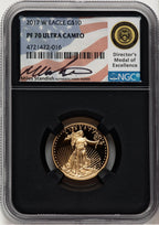 2017-W $10 Quarter-Ounce Gold Eagle Miles Standish NGC PF70