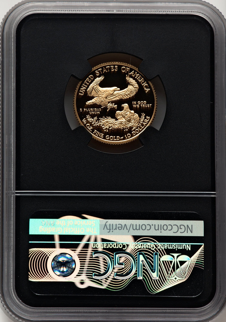 2018-W G$10 Quarter Ounce Gold Eagle Miles Standish NGC PF70