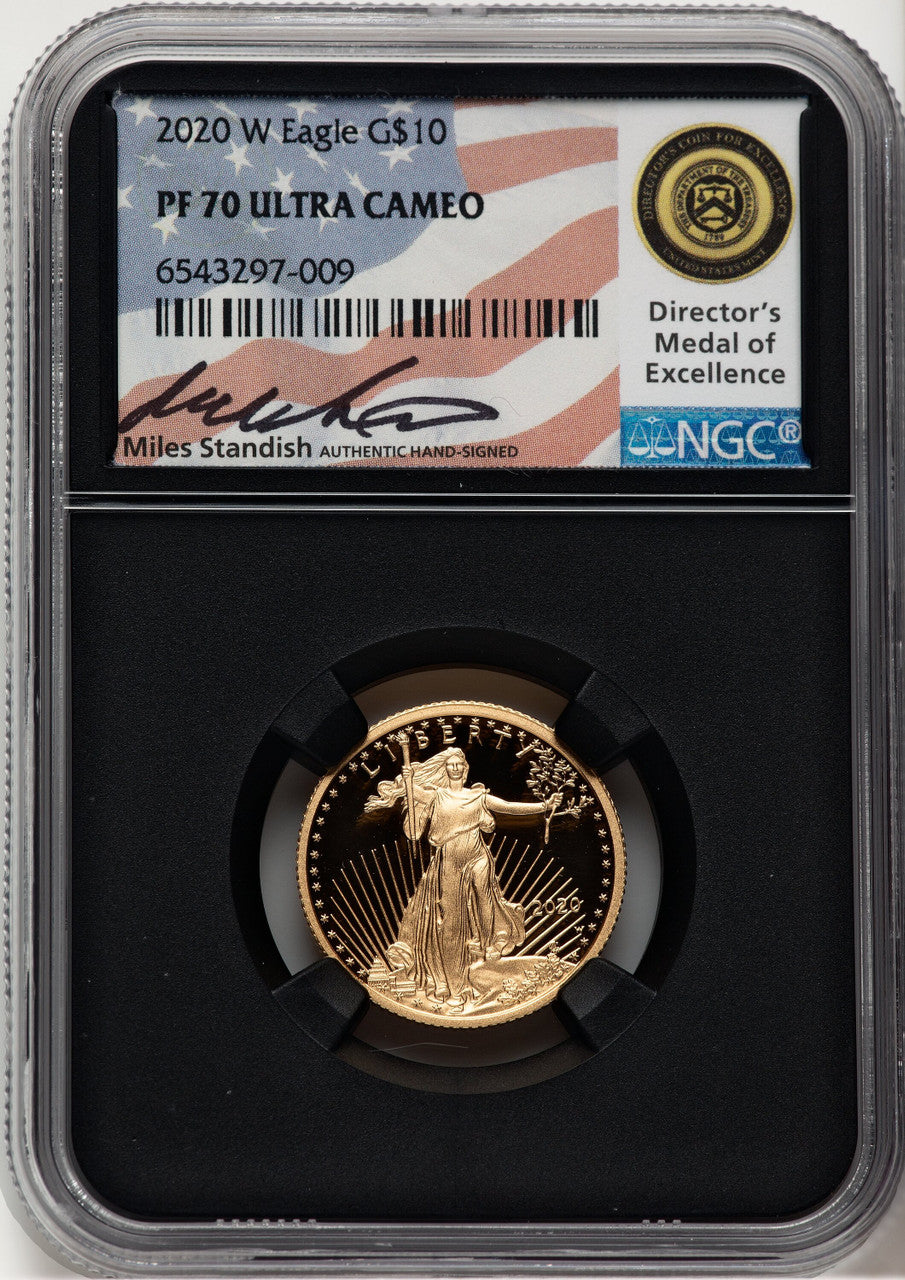 2020-W $10 Quarter-Ounce Gold Eagle Miles Standish NGC PF70