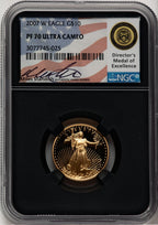 2007-W $10 Quarter-Ounce Gold Eagle Miles Standish NGC PF70
