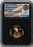 2008-W $10 Quarter-Ounce Gold Eagle Miles Standish NGC PF70