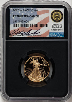 2012-W $10 Quarter-Ounce Gold Eagle Miles Standish NGC PF70