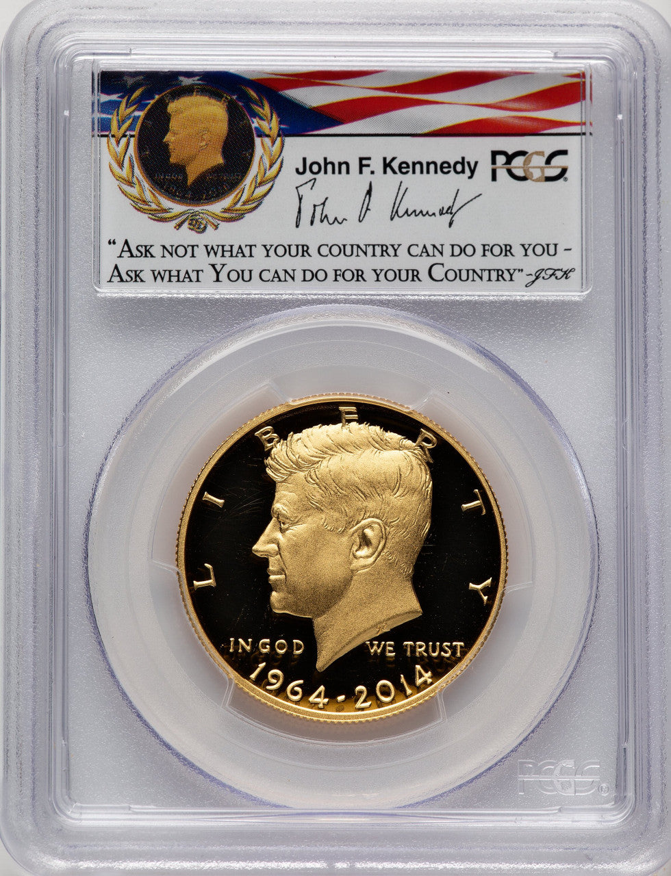 2014-W 50C Kennedy Gold 50th Anniversary F-S Proof Kennedy Half Dollar PCGS PR70