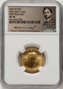 2016-W 25C Standing Liberty 100th Anniversary Gold Centennial NGC MS70