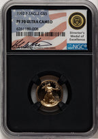 1992-P $5 Tenth-Ounce Gold Eagle Miles Standish NGC PF70