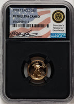 1993-P $5 Tenth-Ounce Gold Eagle Miles Standish NGC PF70