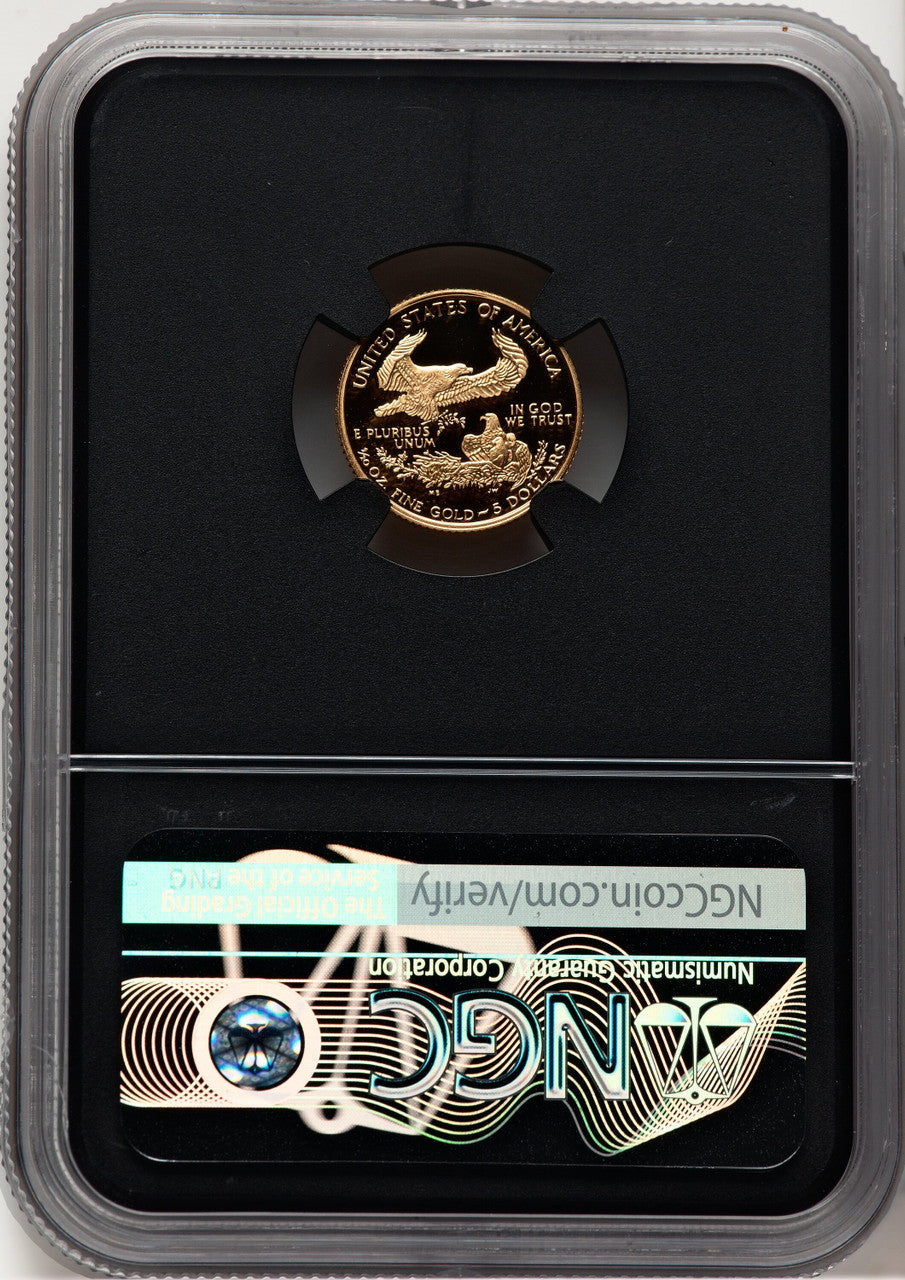 1995-W $5 Tenth-Ounce Gold Eagle Miles Standish NGC PF70
