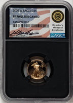 2005-W $5 Tenth-Ounce Gold Eagle Miles Standish NGC PF70