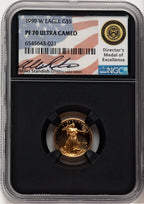 1999-W $5 Tenth-Ounce Gold Eagle Miles Standish NGC PF70