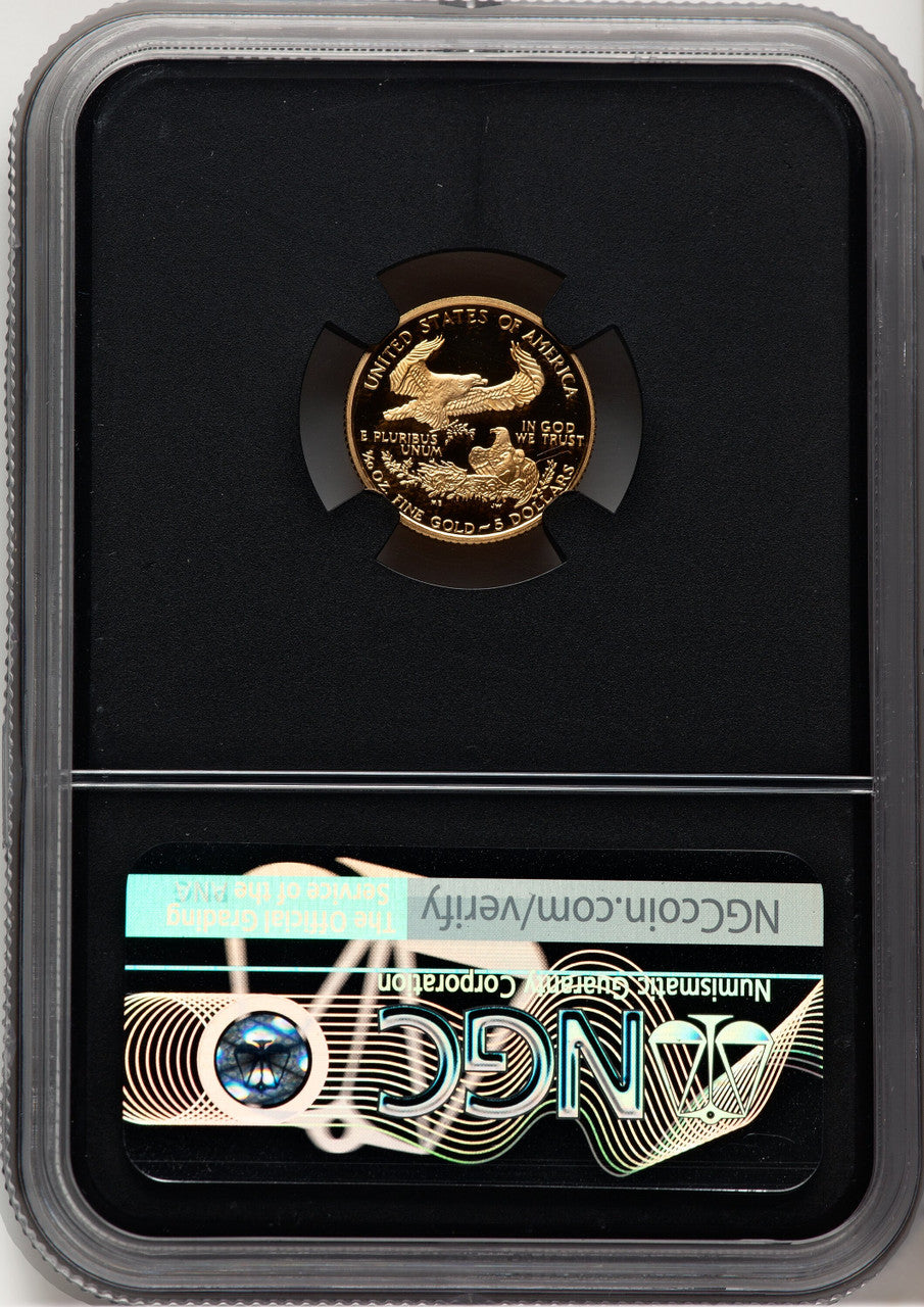 1999-W $5 Tenth-Ounce Gold Eagle Miles Standish NGC PF70