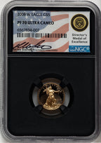 2008-W $5 Tenth-Ounce Gold Eagle Miles Standish NGC PF70