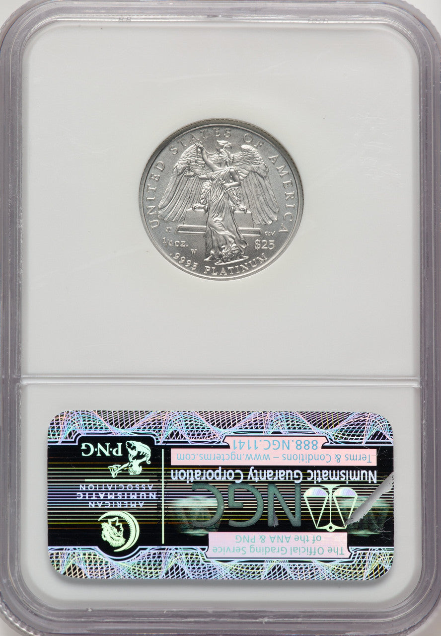 2008-W $25 Quarter-Ounce Platinum Eagle Brown Label NGC MS70 (777192003)