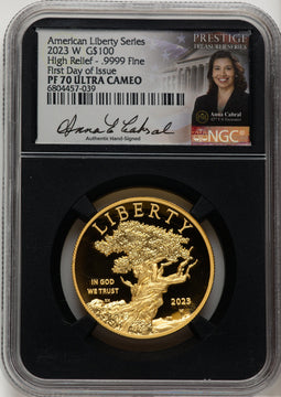 2023-W G$100 American Liberty High Relief FDI Anna Cabral NGC PF70
