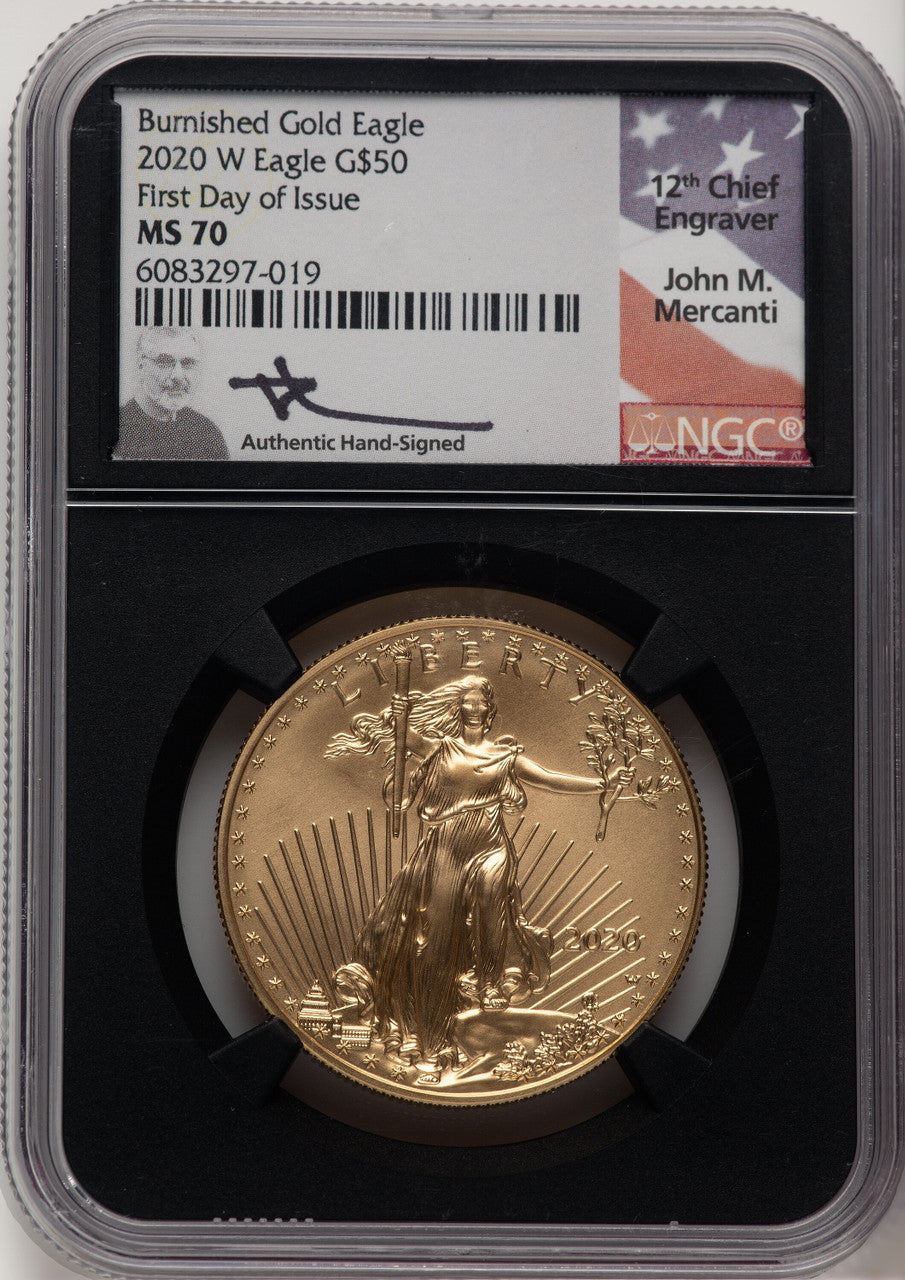 2020 $50 One-Ounce Gold Eagle FDI NGC MS70
