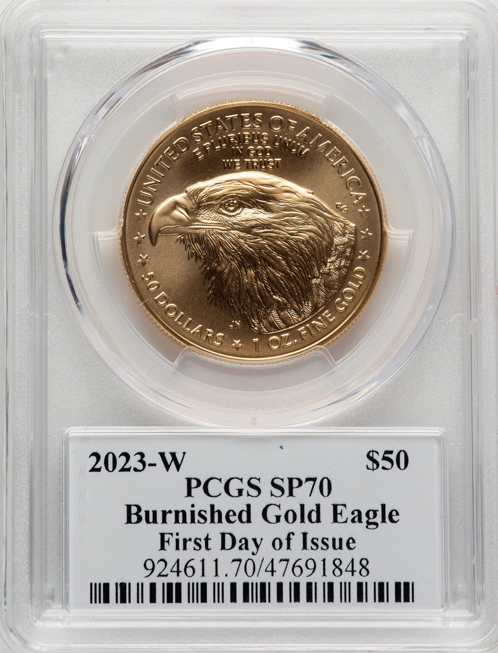 2023-W Burnished Gold Eagle 1 oz FDI David Hall PCGS MS70 (776229036)