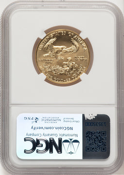 1991 $25 Half-Ounce Gold Eagle NGC MS70 (777124007)