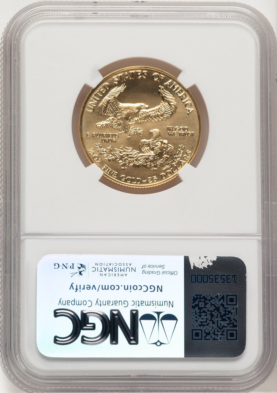 1991 $25 Half-Ounce Gold Eagle NGC MS70 (777124007)