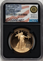 2021-W G$50 One Ounce Gold Eagle Type Two First Strike ER Miles Standish NGC PF70