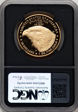 2021-W G$50 One Ounce Gold Eagle Type Two First Strike ER Miles Standish NGC PF70