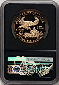 2018-W $50 One Ounce Gold Eagle Miles Standish NGC PF70