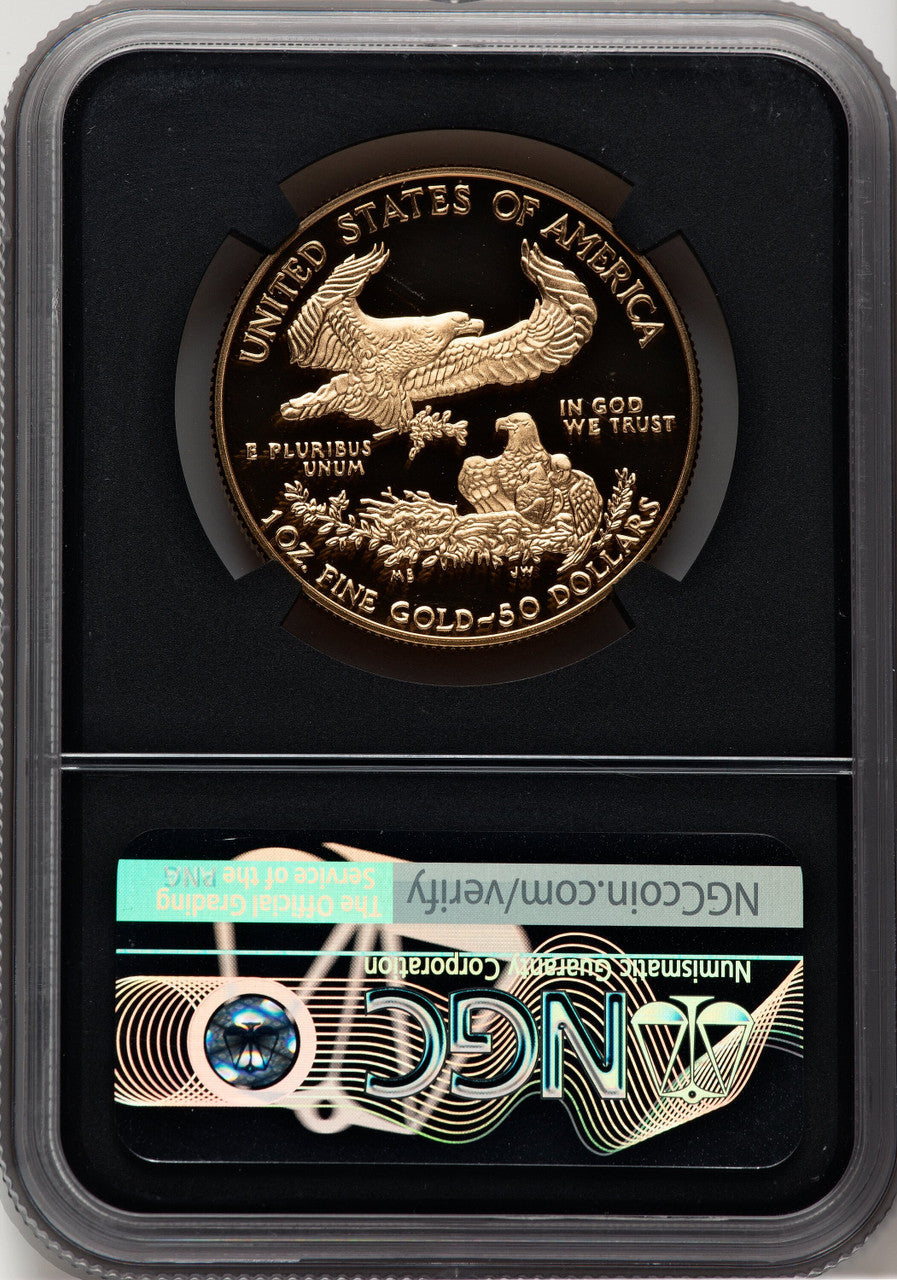 2018-W $50 One Ounce Gold Eagle Miles Standish NGC PF70