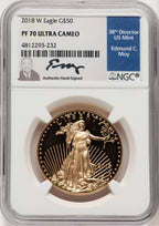 2018-W $50 One Ounce Gold Eagle NGC PF70 Ed Moy