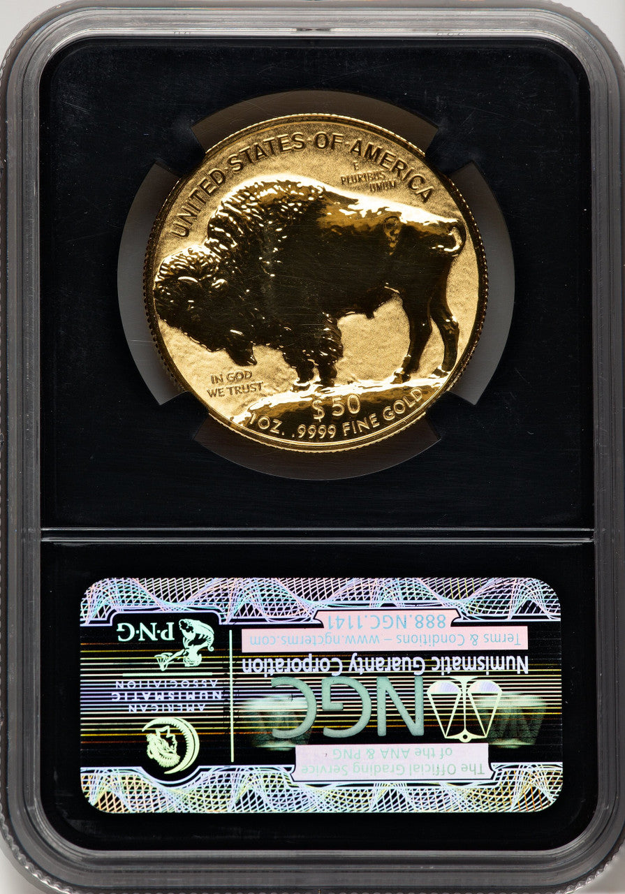 2013-W $50 One-Ounce Gold Buffalo Reverse Proof First Strike ER Bison Label NGC PF70 (777341007)