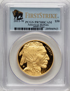 2011-W $50 One-Ounce Gold Buffalo First Strike FS Bison Label PCGS PR70