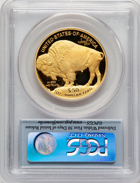 2010-W $50 One-Ounce Gold Buffalo First Strike DM FS Bison Label PCGS MS70