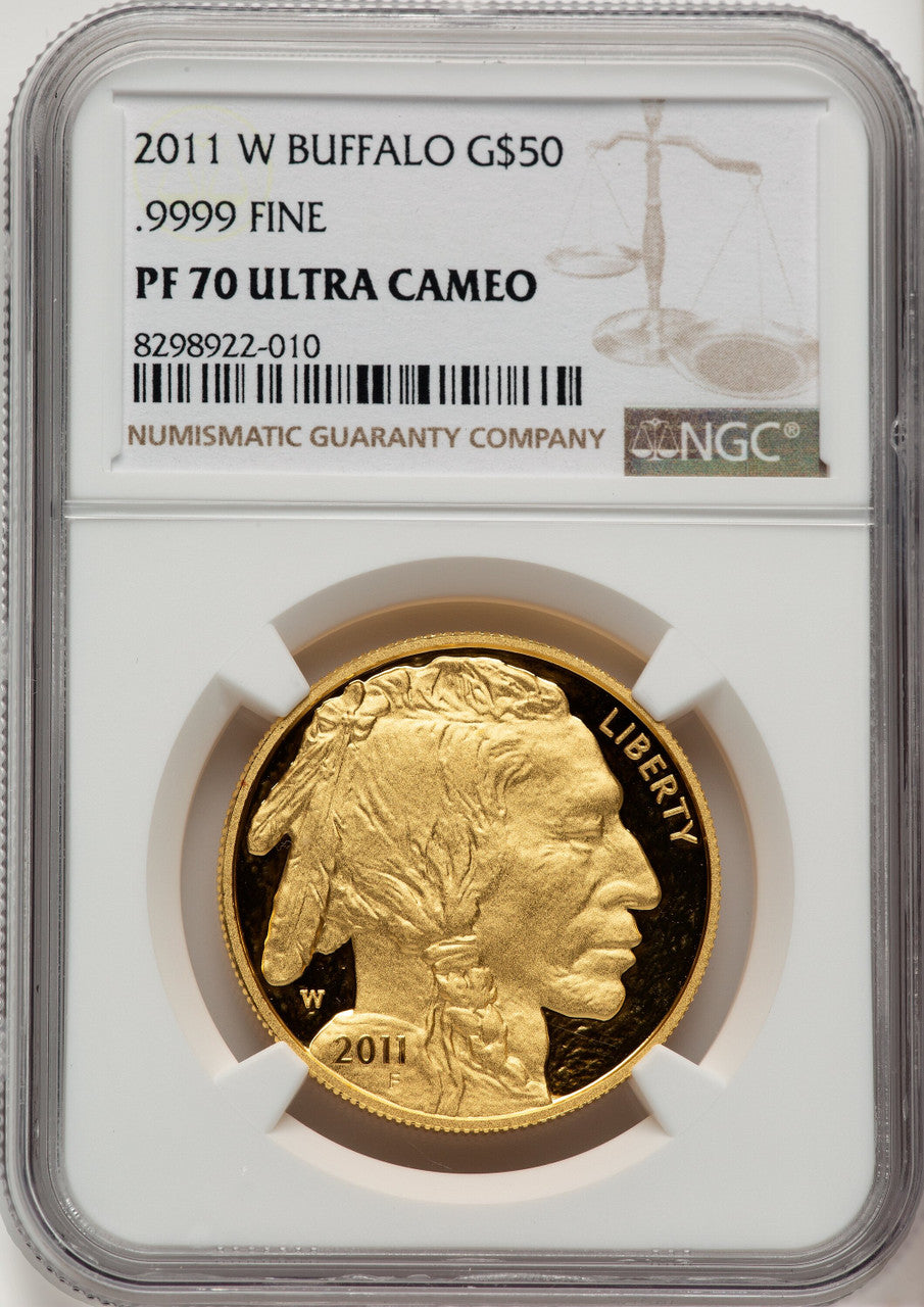 2011-W $50 One-Ounce Gold Buffalo Brown Label NGC PF70 (777303003)