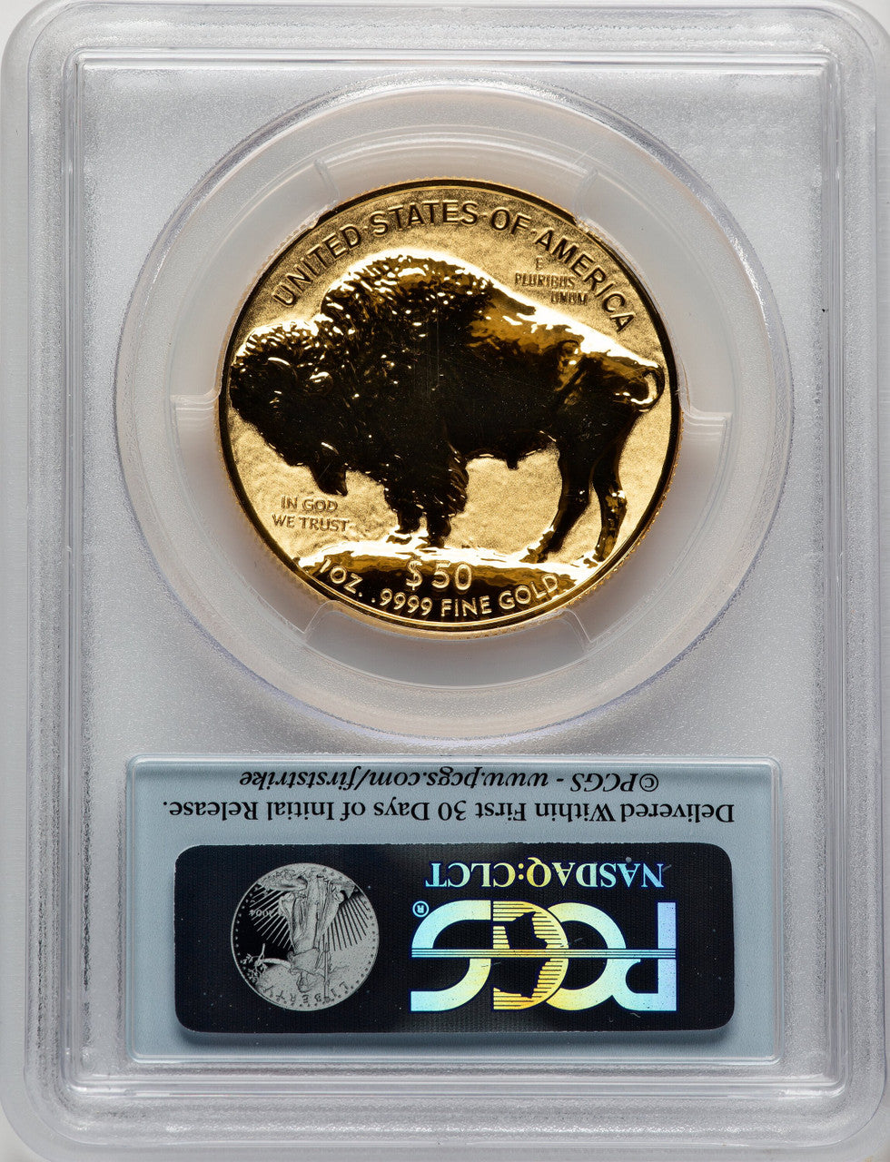 2013-W $50 One-Ounce Gold Buffalo Reverse Proof First Strike FS Flag PCGS PR70