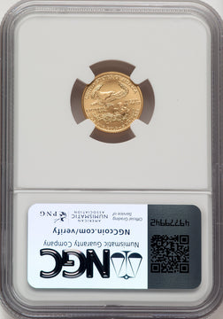 2008-W $5 Tenth-Ounce Gold Eagle Burnished Jeff Garrett Red Book NGC MS70