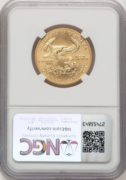 2008-W $25 Half-Ounce Gold Eagle Burnished Jeff Garrett Red Book NGC MS70