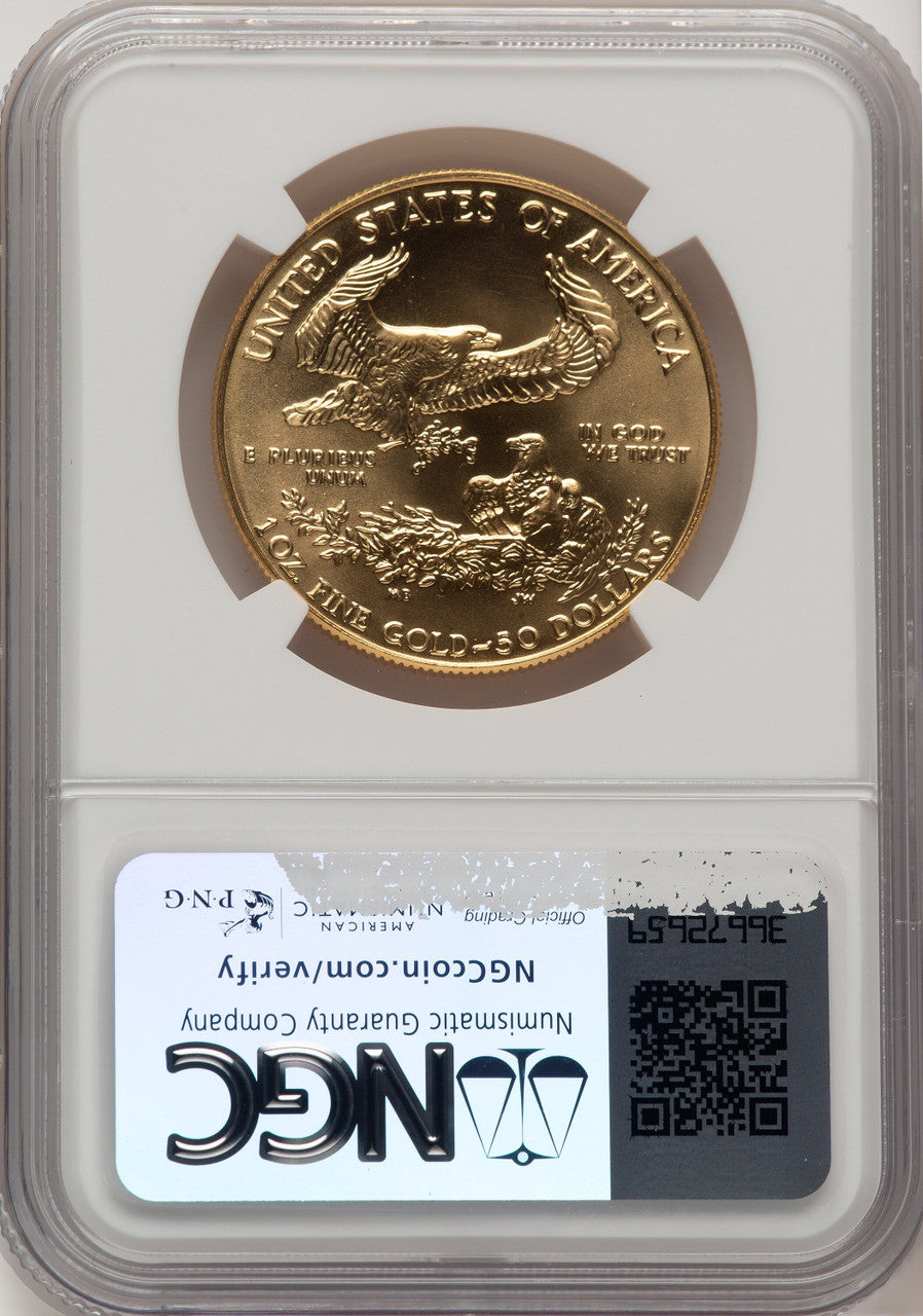 1988 $50 One-Ounce Gold Eagle Brown Label NGC MS70 | LCR Coin